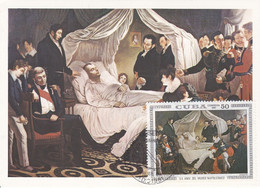 Carte Maximum Napoléon Bonaparte 1981 Cuba Mort De Napoléon Peinture Painting - Cartoline Maximum