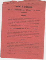 Mons Tract 44 Ordres Et Avis De L'inspection Des étapes Et De La Kommandantur De Mons (Belgique), 27 Février 1918 - Documentos Históricos