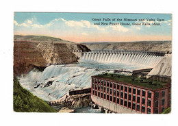 Great Falls, Montana, USA, "Great Falls Of The Missouri & Volta Dam & New Power House...." Pre-1915 Morris Postcard - Great Falls