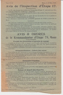 Mons Tract 47 Ordres Et Avis De L'inspection Des étapes Et De La Kommandantur De Mons (Belgique), 25 Mars 1918 - Documentos Históricos