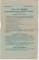 Mons Tract 34 Ordres Et Avis De L'inspection Des étapes Et De La Kommandantur De Mons (Belgique), 4 Décembre 1917 - Historische Documenten