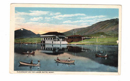Butte, Montana, USA, "Clearmont On The Lakes, Butte, Mont.", People In Rowboats And Canoes, Old White Border Postcard - Butte
