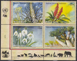 United Nations Geneva 2010 MNH Sc #516a Block Of 4 Plants Endangered Species - Nuovi