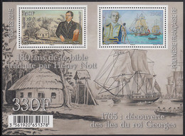 French Polynesia 2015 MNH Souvenir Sheet Of 2 Henry Nott, Iles Du Roi Georges - Unused Stamps