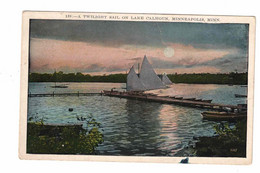 Minneapolis, Minnesota, USA, "A Twilight Sail On Lake Calhoun, Minneapolis, Minn.", Old WB Postcard - Minneapolis