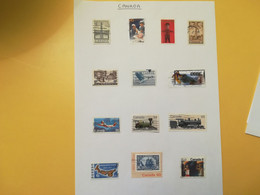 PAGINA PAGE ALBUM CANADA  ATTACCATI PAGE WITH STAMPS COLLEZIONI LOTTO LOT LOTS - Collections