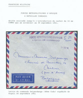 Lettre Par Avion Et En S.M. Griffe Violette FORCES METROPOLITAINES D'AFRIQUES 4 BATAILLON COMMANDO (griffe Utilisée Jusq - Sonstige & Ohne Zuordnung