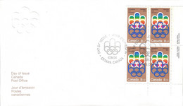 CANADA  1974 FDC B1,B2,B3,B1-B3 MONTREAL OLYMPICS - Brieven En Documenten