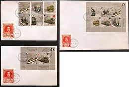 Russia 2020 Peterspost Lost Tram Lines Of Baltic Towns Complete Of Stamp Set And 2 Block's On 3 FDC's - FDC