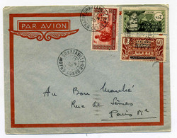 Lettre Par Avion De BRAZAVILLE Pour Paris / MOYEN CONGO /  1938 - Covers & Documents