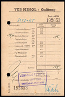 C1822 - Limbach VEB Minol Pirol - Rechnung Quittung Tankstelle - 1950 - ...