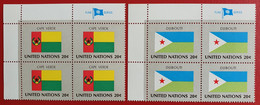 UNO NEW YORK MNH CAPE CAPO VERDE DJIBOUTI FLAG OF NATIONS BLOC OF FOUR - Other & Unclassified