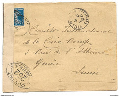 286 - 3 - Enveloppe Envoyée De Paris  à La Croix Rouge Genève 1916 - Censure - WW1