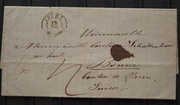 Schweiz Letter From Ischl To Bienne 1849 Long Beautifully Written Letter In French Inside - 1843-1852 Poste Federali E Cantonali