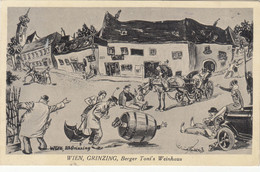 2474) WIEN - GRINZING - Berger Toni's Weinhaus - Tolle HUMOR AK - Verschwommen Betrunkene ALT !! 1936 - Grinzing