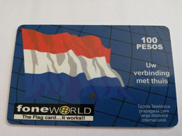 MEXICO $ 100 PESOS   PREPAID WORLD FONE WORLD   /  FLAGS      ** 5153** - Mexiko