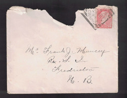 CANADA Cover Small Queen - Halifax &  Fredericton Squared Circle Cancels 1 - Storia Postale