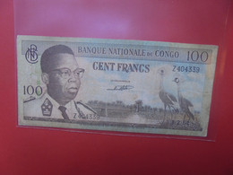 CONGO 100 FRANCS 1-2-1962 Circuler - Democratic Republic Of The Congo & Zaire