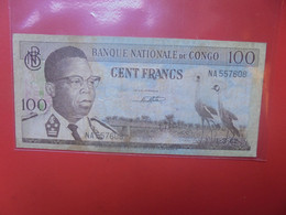 CONGO 100 FRANCS 1-3-1962 Circuler - República Democrática Del Congo & Zaire