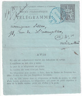 1891 - CARTE-LETTRE ENTIER CHAPLAIN PNEUMATIQUE De PARIS Avec CACHET Du GRAND HOTEL - SUPERBE - Neumáticos