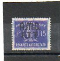 ITALIE   TRIESTE   AMG FTT    Timbre Fiscal    15 Lire   1949   Oblitéré - Steuermarken