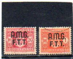 ITALIE   TRIESTE   AMG FTT    2 Timbres Taxe    1 Et 20  Lire   1947   Oblitérés - Strafport