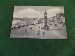 VINTAGE UK DORSET: WEYMOUTH Beach And Clock B&w Valentine - Weymouth