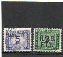 ITALIE   TRIESTE   AMG FTT    2 Timbres Taxe    2 Et 5  Lire   1947   Oblitérés - Portomarken