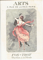 Carte Parfum ARYS "FOX-TROT" - Catalogue G. FONTAN I N° 12 D - Anciennes (jusque 1960)