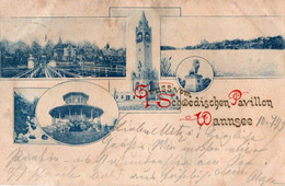 A2523 - GRUSS WOM SCHWEDISCHEN PAVILLON WANNSEE  , BERLIN 1899 VINATGE POSTCARD SENT TO BRASSO ROMANIA - Wannsee