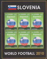 Soccer World Cup 2010 - GAMBIA - S/S MNH Team Slovenija - 2010 – South Africa