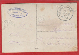 Carte En FM Du Camp De Dillingen (Bayern) Vers La Liquière (Laurens) 1918 Correspondance D'Albert Maury - 1. Weltkrieg 1914-1918