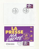 FDC TP LA PRESSE N° 2917  CARTE POSTALE PREMIER JOUR  + ENVELOPPE PJ 09/12/1994. - 1990-1999