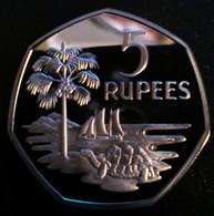 Seychelles 5 RUPEES 1974 SILVER PROOF KM# 19a "free Shipping Via Registered Air Mail" - Seychelles