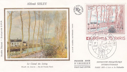 Alfred SISLEY (Le Canal Du Loing) 1er Jour Du 5 Nov. 1974 - Achat Immédiat - Gravures