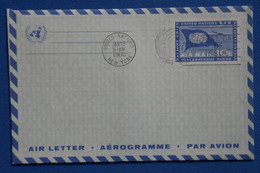 P4 ETATS UNIS NATIONS UNIES BELLE LETTRE AEROGRAMME 1960 NEW YORK - Briefe U. Dokumente