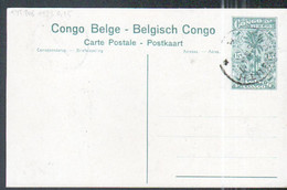 Congo Belge, Entier Postal Avec Timbre Au Verso, Obliteration KWAMOUTH, Visuel: Les Elephants Au Bain - Interi Postali