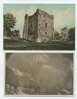 2 Postcards, CASTLETON, Peveril Castle And Peakcavern  ( 2 Scans ) - Montgomeryshire