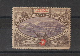 Suisse Vignette 1896 Exposition Genève Sans Gomme - Altri & Non Classificati