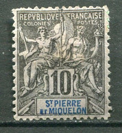 21299 St Pierre-et-Miquelon N°63 * 10c. Noir S. Lilas  Type Groupe   1892 B/TB - Neufs