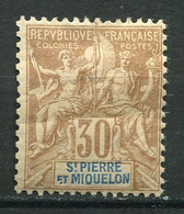 21300 St Pierre-et-Miquelon N°67 * 30c. Brun  Type Groupe   1892 B/TB - Neufs