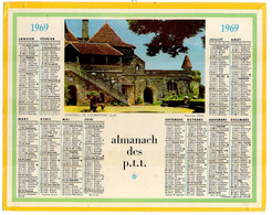 CALENDRIER GF 1969 - Château De Loubressac 46 Lot, Imprimerie Oberthur Rennes - Grand Format : 1961-70