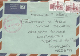 AFRIQUE DU SUD AFFRANCHISSEMENT COMPOSE SUR LETTRE POUR L'ANGLETERRE 1986 - Lettres & Documents