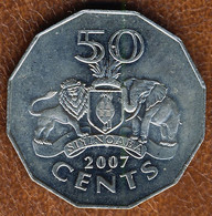 Eswatini-Swaziland 50 Cents 2007, KM#52, AUnc - Swaziland