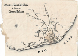 Portugal , Lisboa , Plan For The Lisbon Tram Lines In The 1950s - Europe