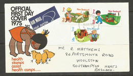 NEW ZEALAND. 1975. HEALTH FDC. AIRMAIL TO SOUTHAMPTON. - Covers & Documents