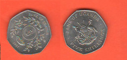 Uganda Five 5 Shillings Scellini 1987 - Ouganda