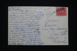 PORTUGAL - Griffe Linéaire "Paquebot" Sur Affranchissement Sur Carte Postale Des Açores En 1955 Pour La France - L 94080 - Covers & Documents