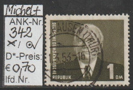 1952 - DDR - FM/DM "Präsident Wilhelm Pieck III" 1 DM .grauoliv - O Gestempelt - S.Scan (342o    Ddr) - Used Stamps