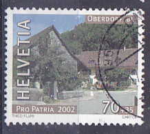Timbre Suisse Pro Patria De 2002 "Monuments De L'histoire Culturelle De La Suisse" Moulin à Grains 1 Tp Obli - Used Stamps